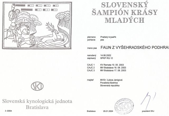 Šampión krásy mladých SR.